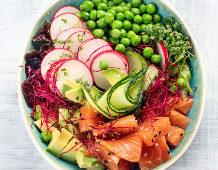 image bol healthy saumon legumes